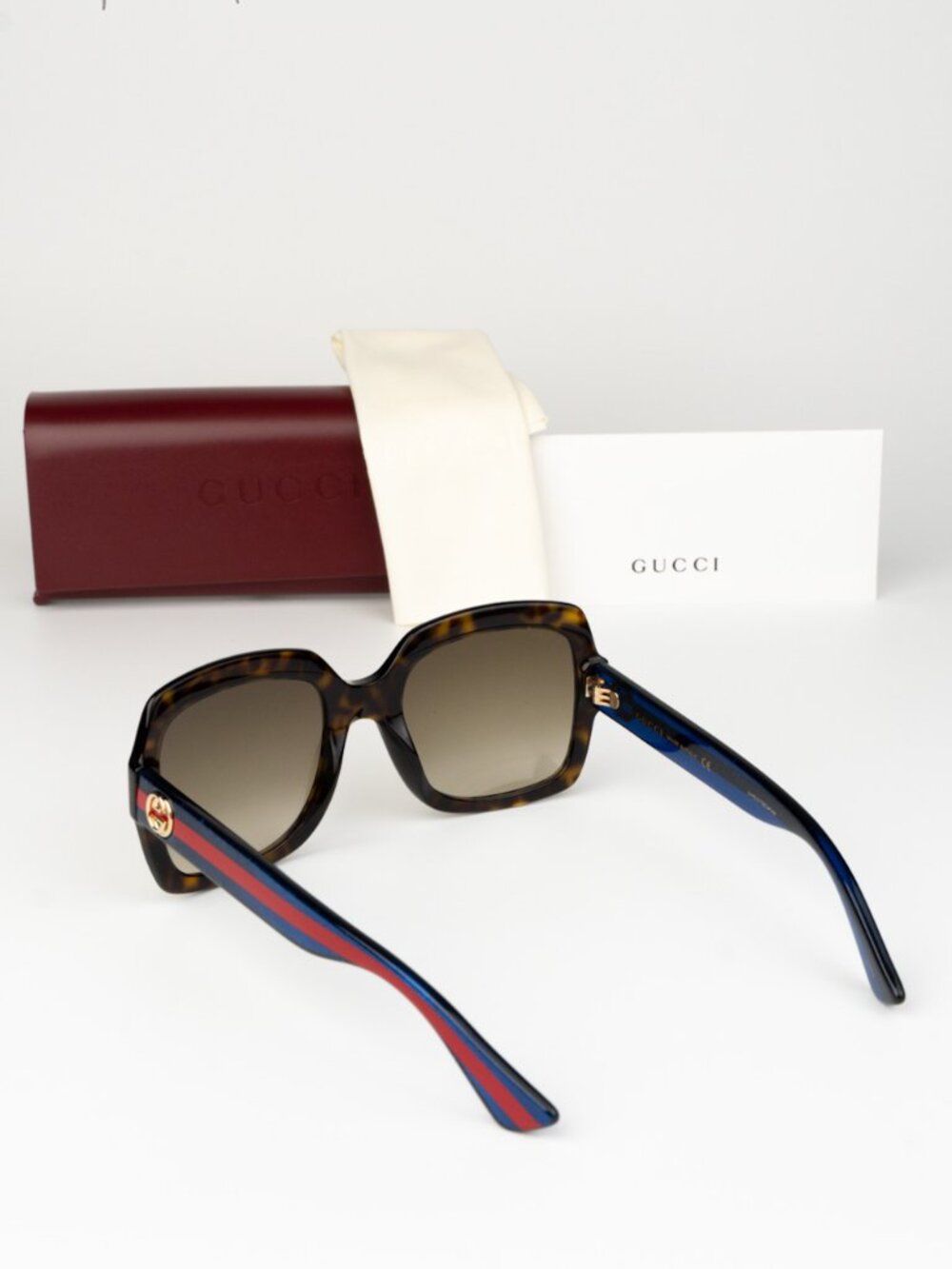 Gucci Women Sunglasses Havana Brown Gradient Square GG0036S 004 NEW AUTHENTIC - Picture 7 of 8